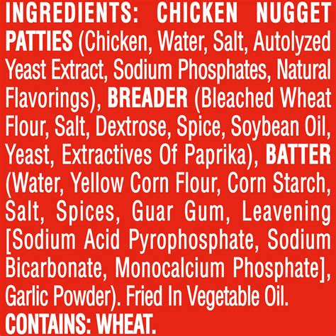 Banquet Chicken Nuggets-Ingredients