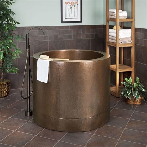 44"+Frederic+Hammered+Copper+Japanese+Style+Soaking+Tub | Japanese ...