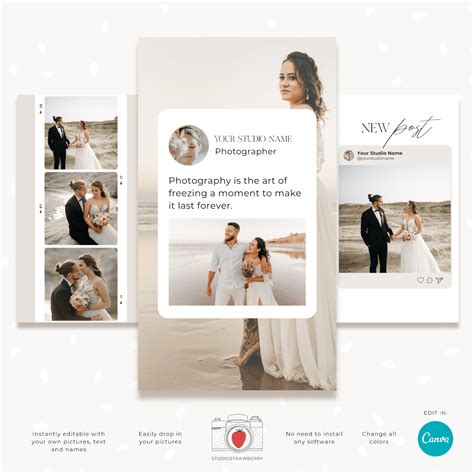 Instagram Wedding Template Wedding Save The Date Template In Autumn