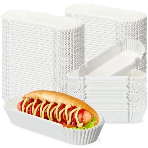Buy 1200 Pcs Hot Dog Trays 6 Inches Fluted Paper Hot Dog Liners ...