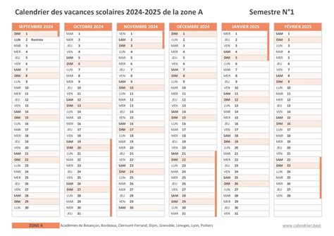 Calendrier scolaire 2024-2025 à consulter, télécharger et imprimer en pdf