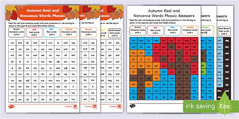 Autumn Phase 2 Phonics Mosaic Activity Sheets (teacher made)