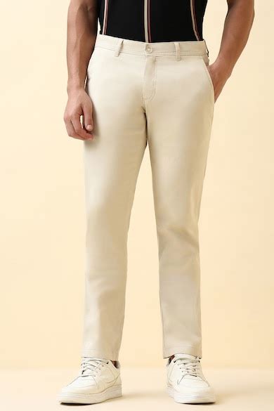 Buy Men Beige Solid Casual Trousers Online - 40018816 | Allen Solly