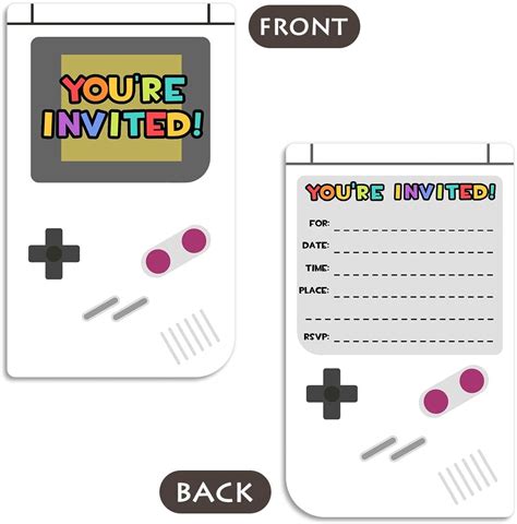 Buy Video Game Birthday Party Invitation Cards - Retro game console ...
