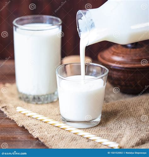 Pouring Homemade Kefir, Yogurt with Probiotics Probiotic Cold Fermented ...