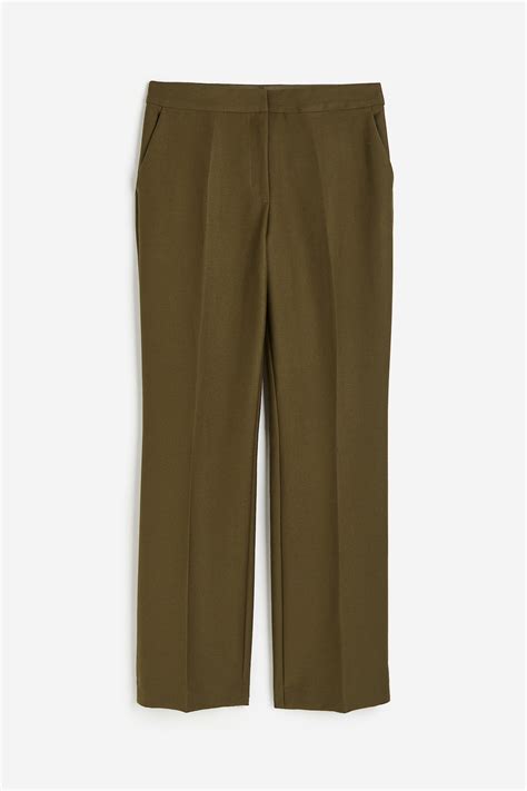 Women's Dark khaki green Tailored trousers | H&M IN