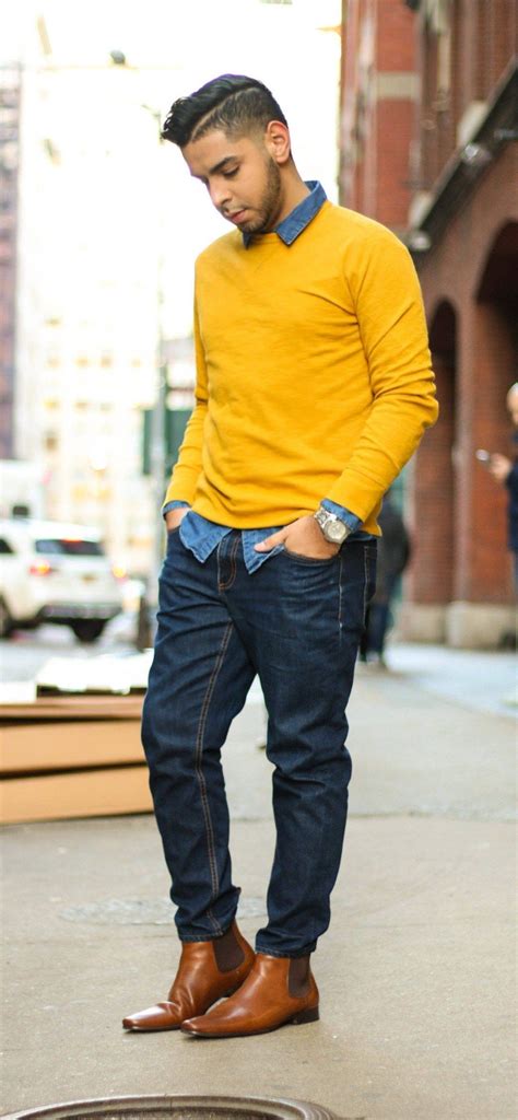 17 Dapper Ways to Style Mustard Outfits This Season | Sweater outfits ...