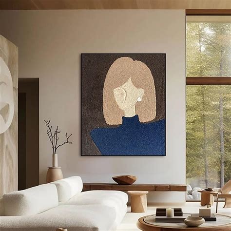 Hand painted Abstract Fashion Girl Canvas Painting Abstract pattyle ...