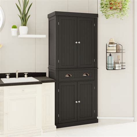 Winston Porter Versatile Kitchen Pantry Storage Cabinet with Adjustable Shelves and Drawer for ...