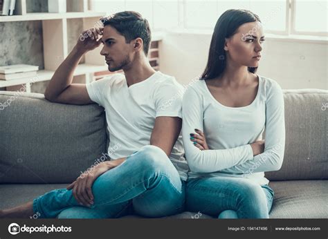Frustrated young couple quarreled. Family quarrel. Stock Photo by ...