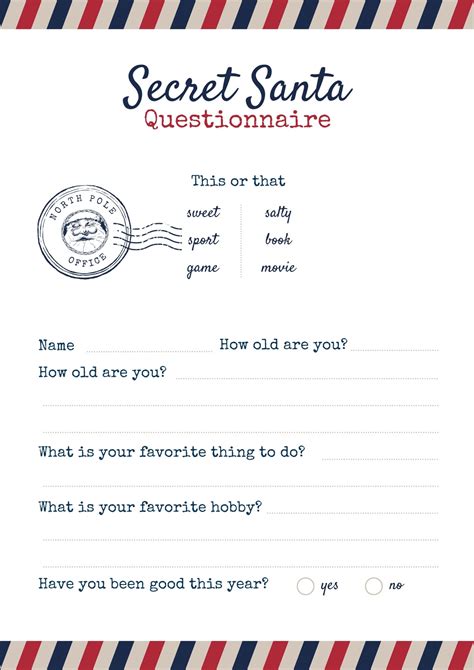 Secret Santa Letter Ideas - Printable Free Templates