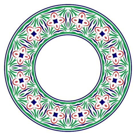 Dekoracyjny okrągły ornament Obramowanie płytek ceramicznych Wzór na ...