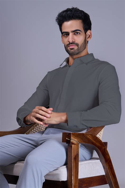 Brown - Hidden Placket Stitchless Shirt – Maxzone Clothing