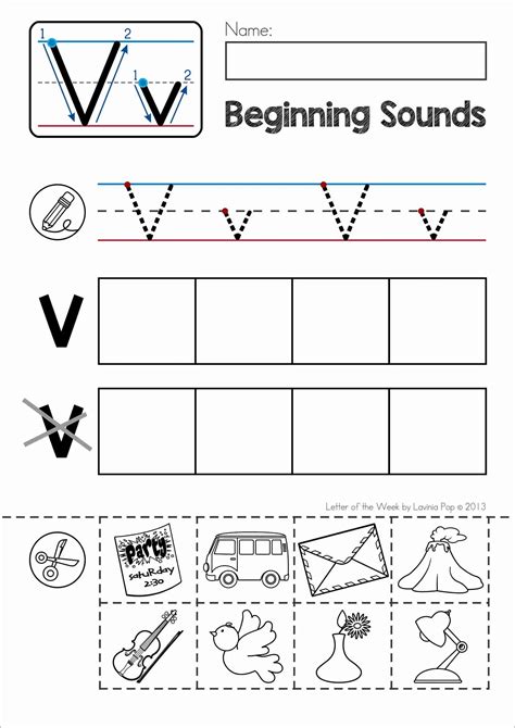 Letter V Worksheets