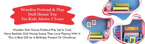 Buy Chanak Wooden Doll House for Kids, Role Playing Doll House Set for ...