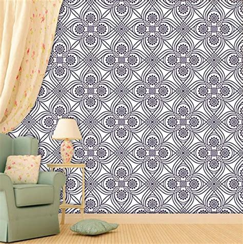 PRINTELLIGENT Ethnic Floral Print Theme Home Wallpaper/Wall Decor Self ...