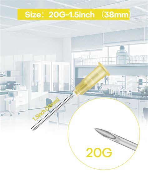 Snapklik.com : 20 Gauge Needles 1.5 Inch Needle, 100 Pack Luer Lock ...