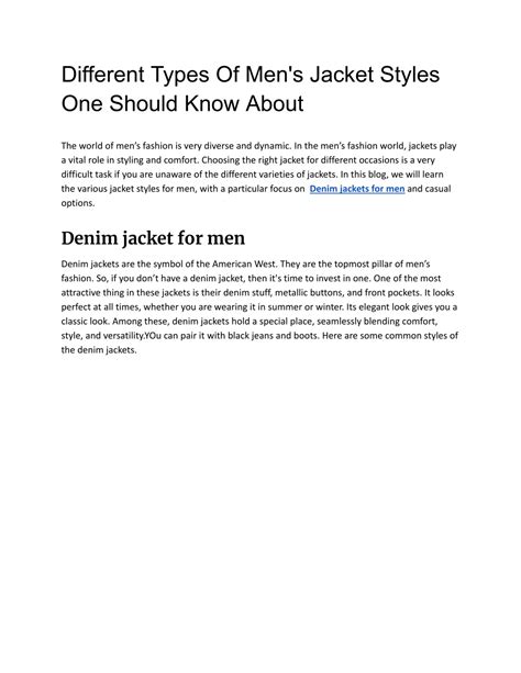 PPT - Different Types Of Men's Jacket Styles One Should Know About PowerPoint Presentation - ID ...