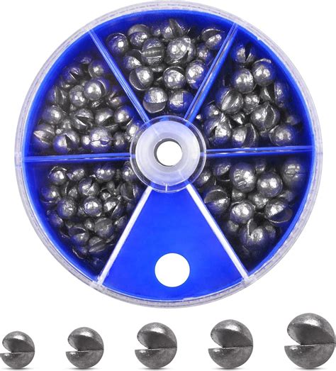 AGOOL Split Shot Fishing Weights Sinkers - Metal, Round, 4.23 oz, Blue ...