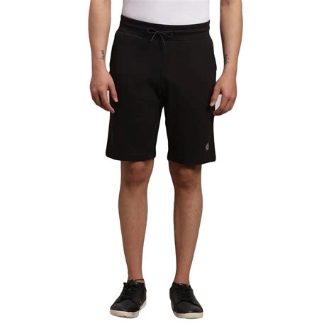 Men Black Shorts Fit Solid Cotton Polyester Blend Shorts – MyRaymond