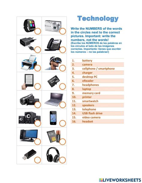 Technology Vocabulary Worksheet 的图像结果