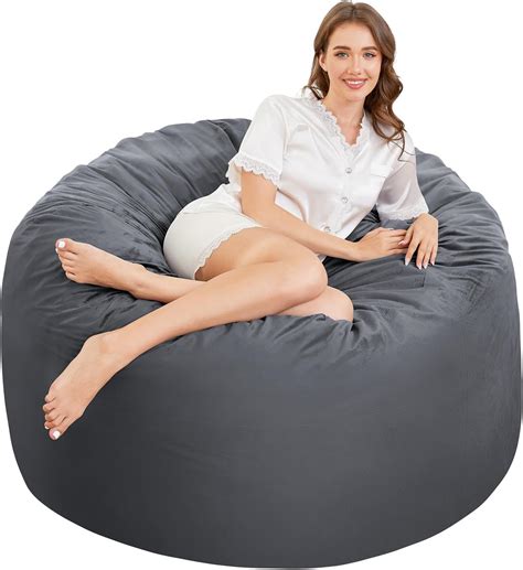 Amazon.com: Bean Bag Chairs 4ft - Memory Foam Bean Bag Chairs for ...