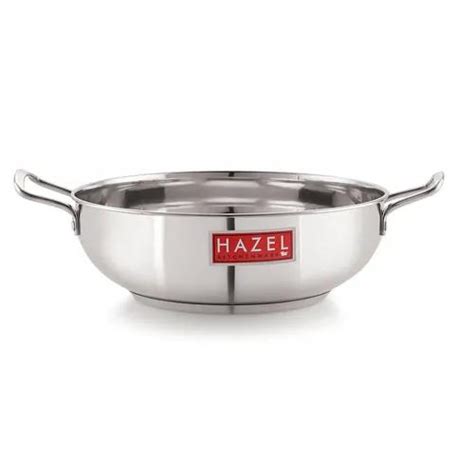 Buy HAZEL Stainless Steel Induction Kadai |Induction Base Steel Kadai ...