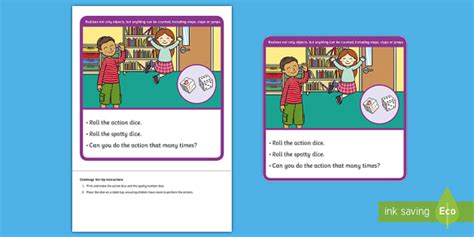 EYFS Maths Counting Challenge: Count the Action Dice Activity