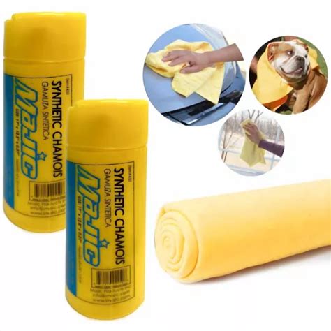 2 Pc Chamois Synthetic Multi Purpose Cleaning Cloths Shammy Car Wash ...