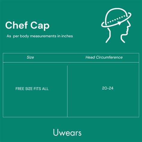 View Chef Cap size chart