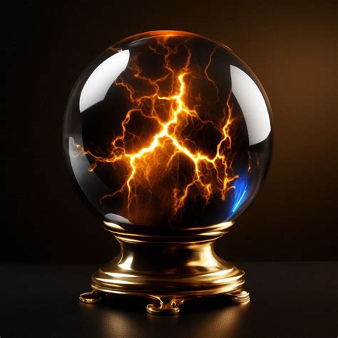 "Magic ball of Cagliostro, with lightning inside on a black background ...