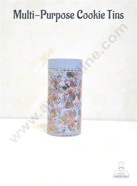 CAKE DECOR™ Blue Petal Multi-Purpose Round Printed Cookie Tins | Airti ...