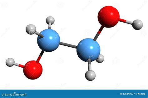 Ethylene Glycol Molecule, 3D Illustration | CartoonDealer.com #254411617
