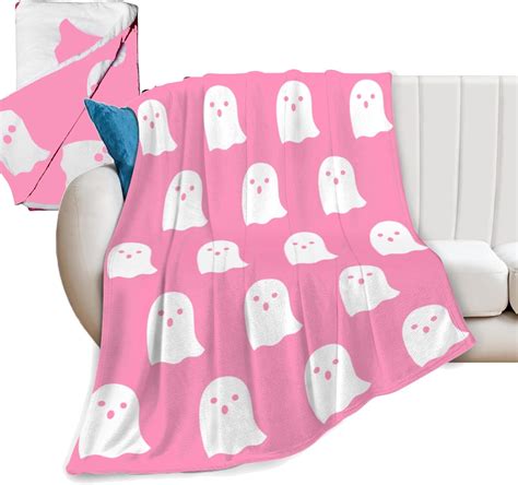 Amazon.com: 2023 Cute Halloween Throw Blankets Pink Spooky Ghost ...