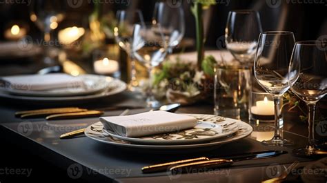 luxury elegant table setting dinner in a restaurant, Generative AI ...