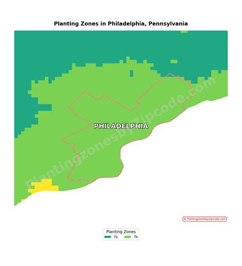 Planting zones in Philadelphia, Pennsylvania with map ...