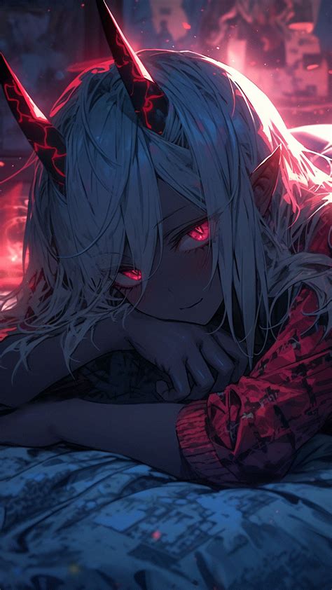 Download wallpaper 1350x2400 girl, horns, neko, smile, anime iphone 8 ...