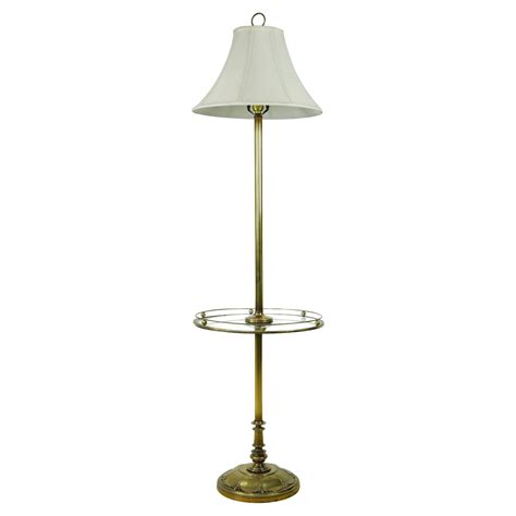 Mid-Century Modern Brass-Plated and Turquoise Enamel Finish Floor Lamp ...