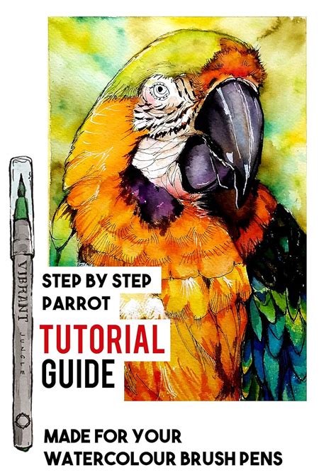 WATERCOLOUR BRUSH PENS TUTORIAL - PAINT STUNNING WILDLIFE: A DETAILED ...