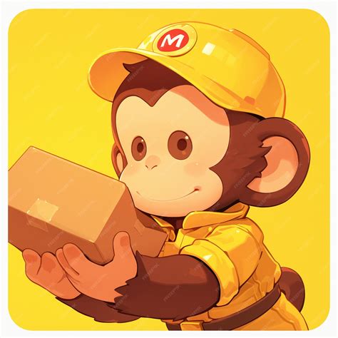 Premium Vector | A rapid monkey delivery cartoon style