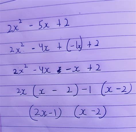 find the zeros 2x^2-5x+2 (by splitting middle term). - Brainly.in