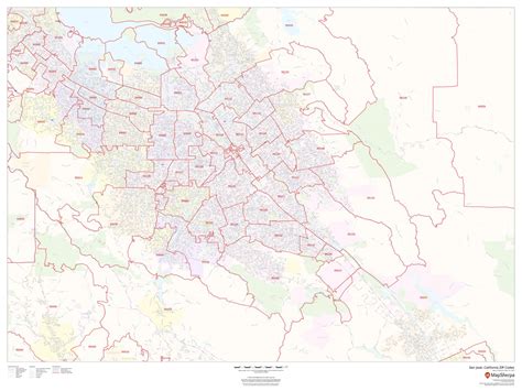 San Jose Ca Zip Code Map San José, California ZIP Codes Map