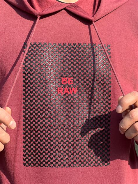 Gritstones "BE RAW" Full Sleeve Wine Fleece Hoodie