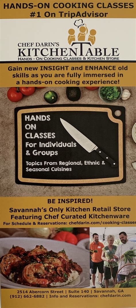 Chef Darin's Kitchen Table — Official Guides of Savannah
