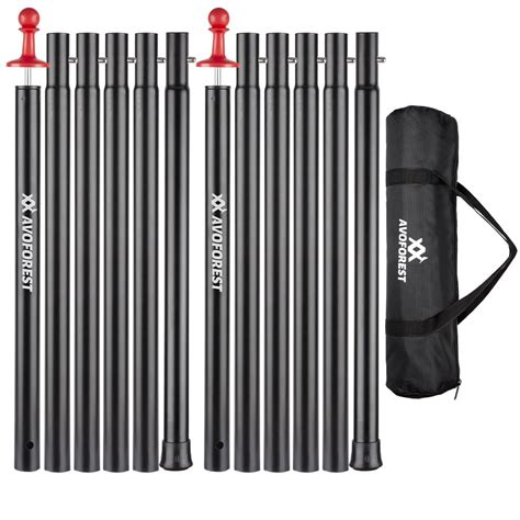 Tent Poles for Tarp, AVOFOREST Camping Tent Tarps Poles Adjustable ...