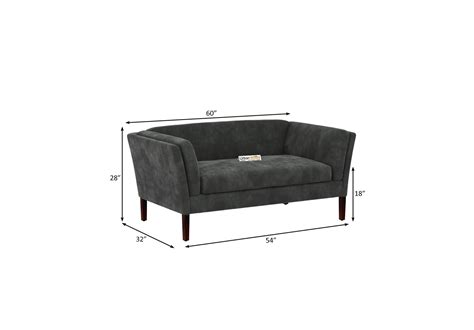 Buy Crimson 2 Seater Fabric Sofa (Velvet, Stone Grey) Online in India ...