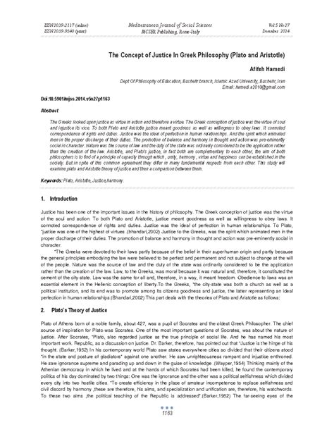 The Concept of Justice in Greek Philosophy: A Study of Plato ...