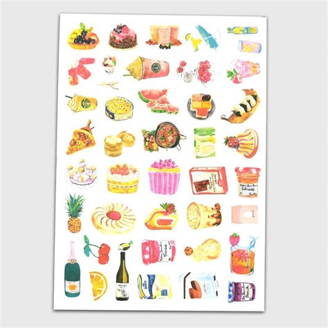 Buy Gadgets WRAP 1 Pcs A4 Cakes Foods Juice Cartoon Stickers for ...