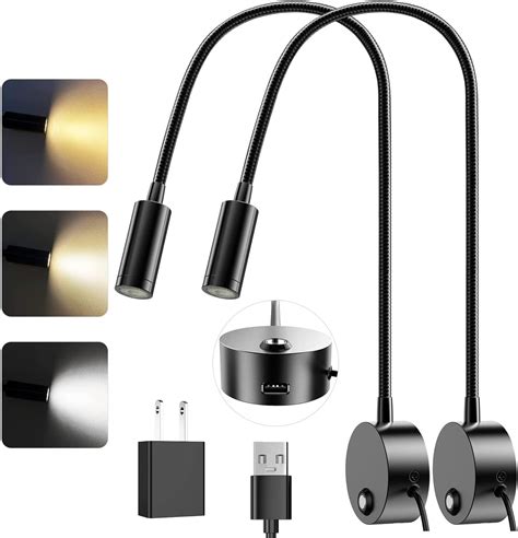 Amazon.com: Wall Mounted LED Reading Light with 15" Flexible Gooseneck ...