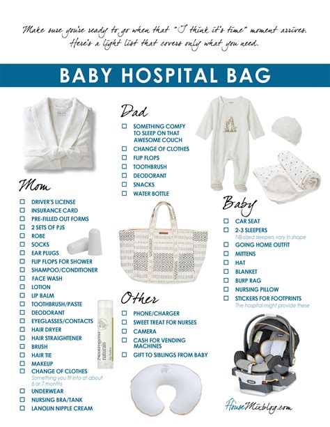 Best Hospital Bag Checklist Printable - Printable Calendars AT A GLANCE